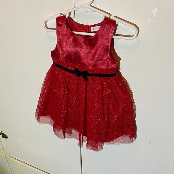 Nannette 2pc. Baby Girl Black & White Coat / Red Dress & Black Shoes - Picture 3 of 15